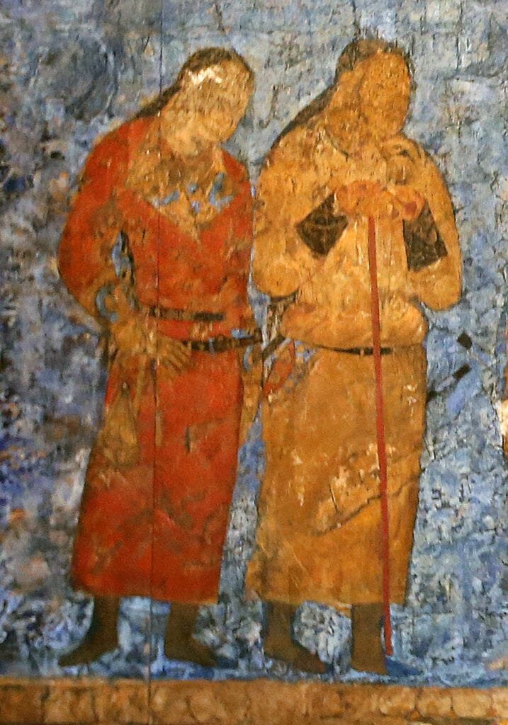Turkic Officials in the Afrasiab murals, Samarkand, 650 CE